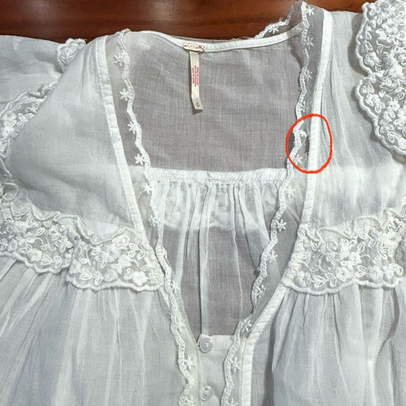 Free People Luna White Lace Sheer Blouse - Picture 10 of 12